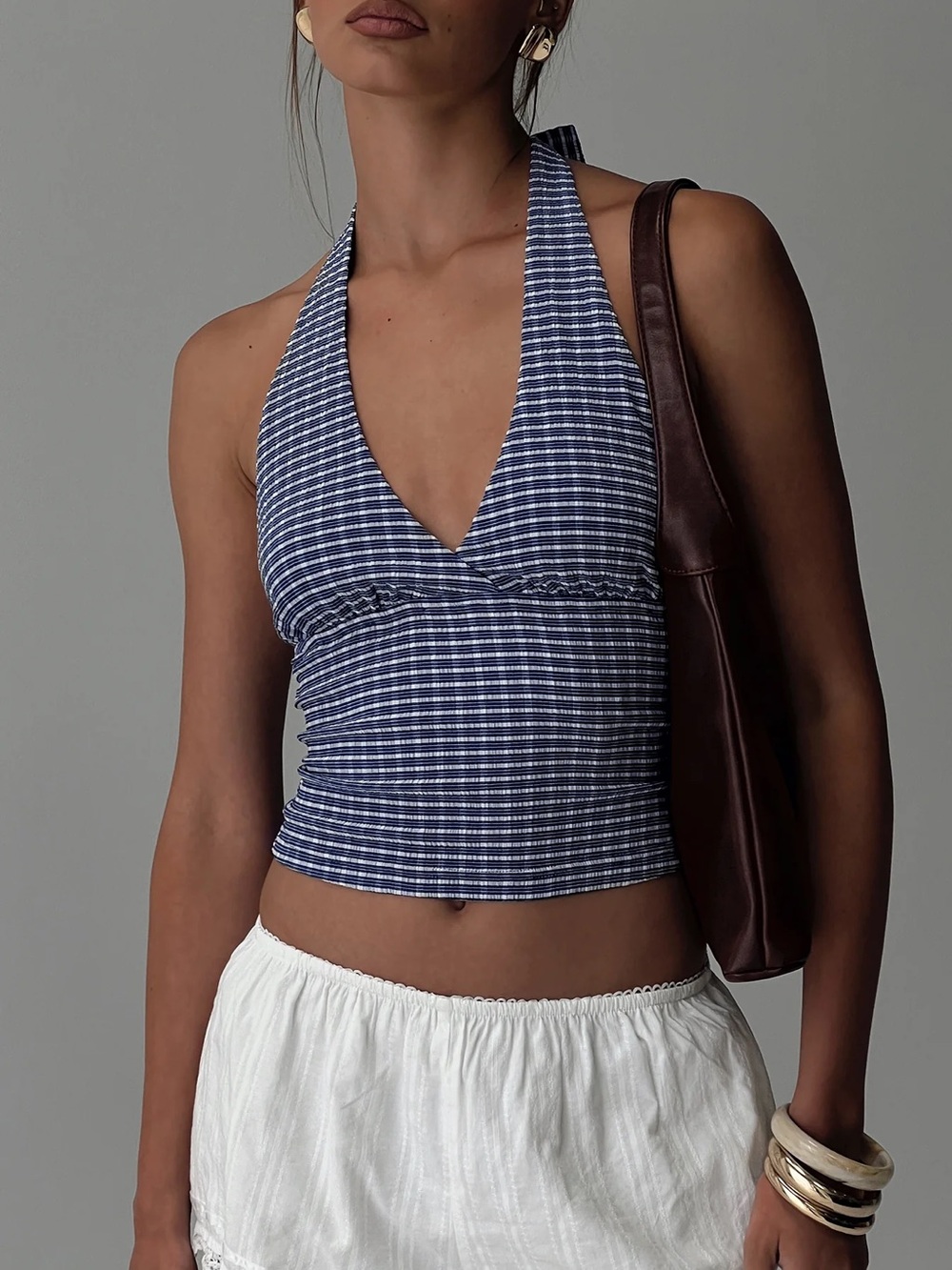 Whimsy Halter Top Navy Gingham
- Princess Polly